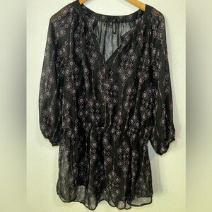 Maurice’s Cinched Waist Polyester Sheer Top Size 2X